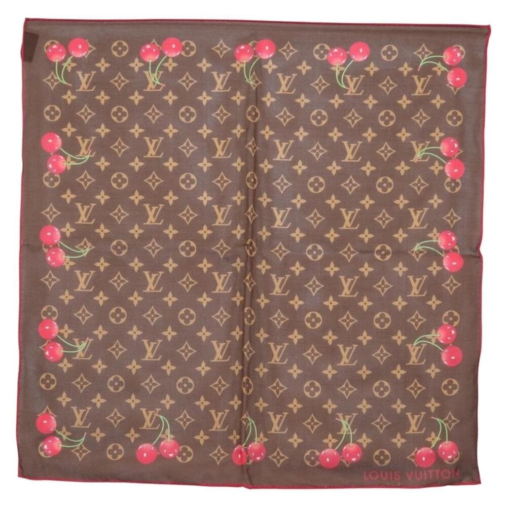 Louis Vuitton Monogram Cherry Lvxtm Carre 55 Scarf Brown